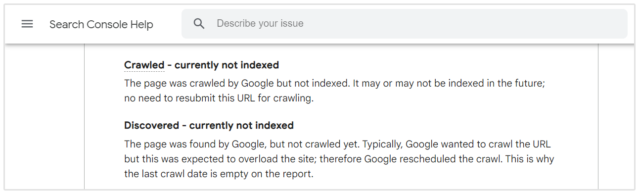 Google検索コンソールのインデックス登録の問題